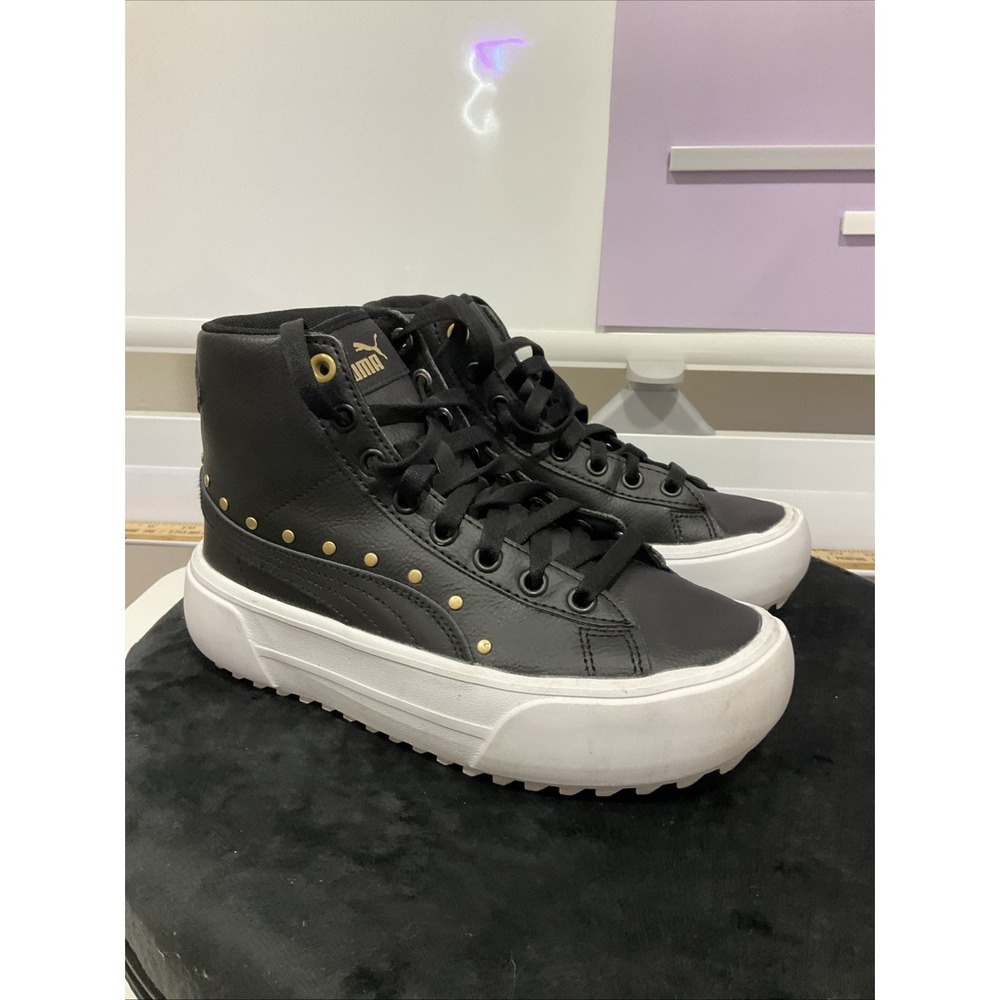 Size 4 - PUMA Future Rider x Peanuts Black Hi top Leather Platform 390483-01